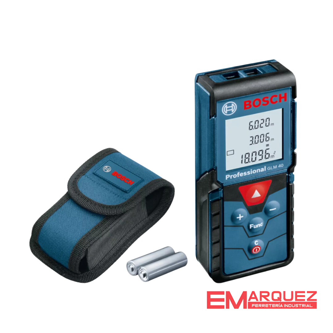 MEDIDOR LASER BOSCH GLM 40 CON ALCANCE HASTA 0.15 A 40M
