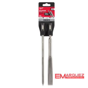 SET CINCELES PUNTA PLANTA Y BULLPOINT TOMA SDS-PLUS SLEDGE 2PZ MILWAUKEE 48-62-6080